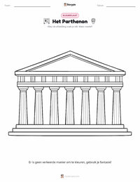 Het Parthenon kleurplaat voor kinderen
