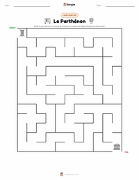 Aperçu de la feuille de travail imprimable Le Parthénon