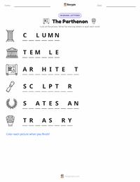 The Parthenon printable worksheet preview