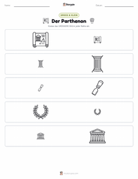 Der Parthenon druckbare Arbeitsblatt Vorschau