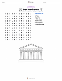 Der Parthenon druckbare Arbeitsblatt Vorschau