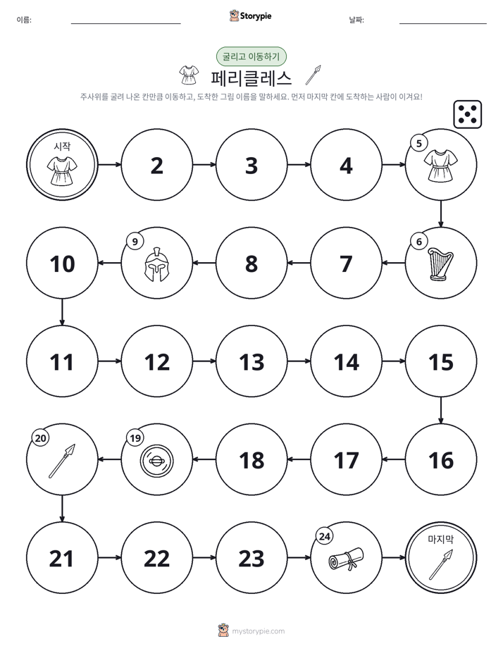 주사위 굴리고 이동하기 게임