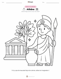 Page de coloriage Athéna et la Dispute pour Athènes pour les enfants