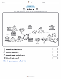 Athene und der Wettstreit um Athen druckbare Arbeitsblatt Vorschau