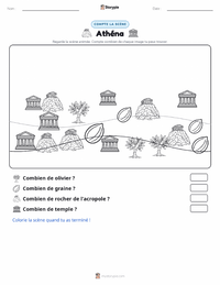 Aperçu de la feuille de travail imprimable Athéna et la Dispute pour Athènes