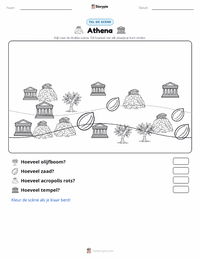 Athena en de Strijd om Athene afdrukbare werkblad voorbeeld