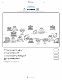 Athena ve Atina İçin Yarışma yazdırılabilir çalışma sayfası önizlemesi