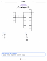 Athena printable worksheet preview