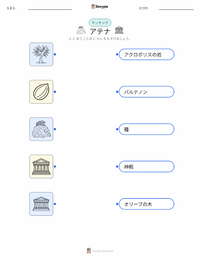 アテナとアテナイを巡るコンテスト の子供向け印刷可能ワークシート