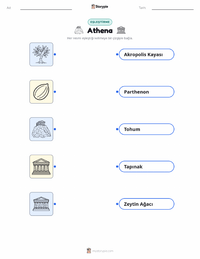 Athena ve Atina İçin Yarışma çocuklar için yazdırılabilir çalışma sayfası