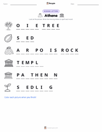 Athena printable worksheet preview