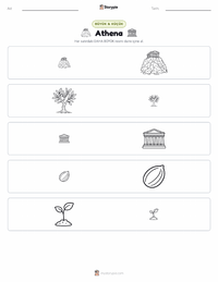 Athena ve Atina İçin Yarışma yazdırılabilir çalışma sayfası önizlemesi