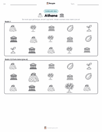 Athena ve Atina İçin Yarışma yazdırılabilir çalışma sayfası önizlemesi