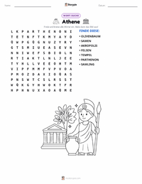 Athene und der Wettstreit um Athen druckbare Arbeitsblatt Vorschau