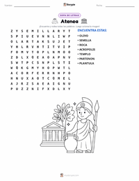 Vista previa de la hoja de trabajo imprimible de Atenea y la Disputa por Atenas