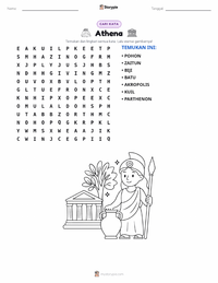 Prabaca lembar kerja cetak Athena dan Kontes untuk Athena