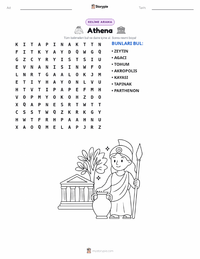 Athena ve Atina İçin Yarışma yazdırılabilir çalışma sayfası önizlemesi