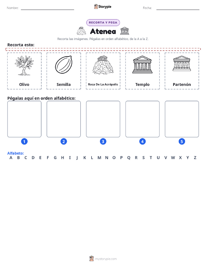 Cortar y Pegar el Alfabeto
