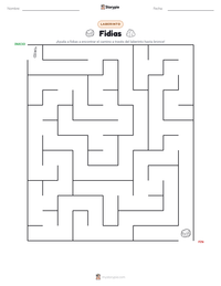 Vista previa de la hoja de trabajo imprimible de Fidias