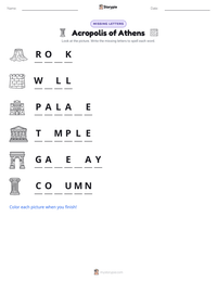 Acropolis of Athens printable worksheet preview