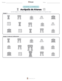 Vista previa de la hoja de trabajo imprimible de Acrópolis de Atenas