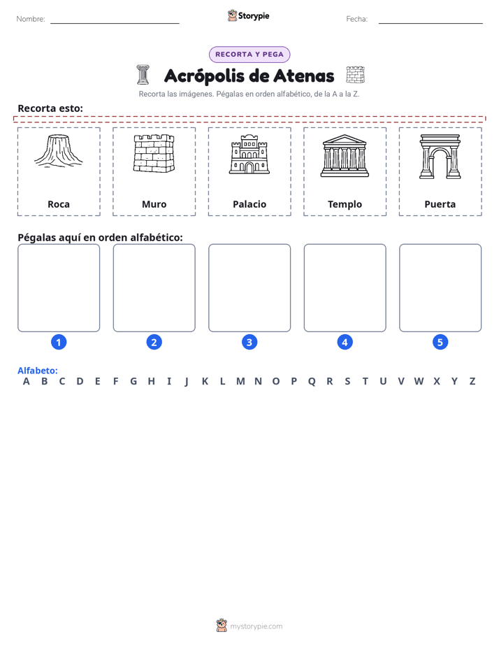 Cortar y Pegar el Alfabeto
