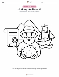 Strona do kolorowania Kalifornijska gorączka złota dla dzieci