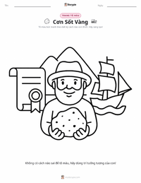 Trang tô màu Cơn sốt vàng California cho trẻ em