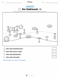 Kalifornischer Goldrausch druckbare Arbeitsblatt Vorschau