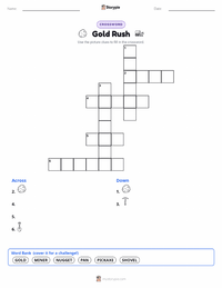 Gold Rush printable worksheet preview