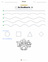 Californische goudkoorts afdrukbare werkblad voorbeeld