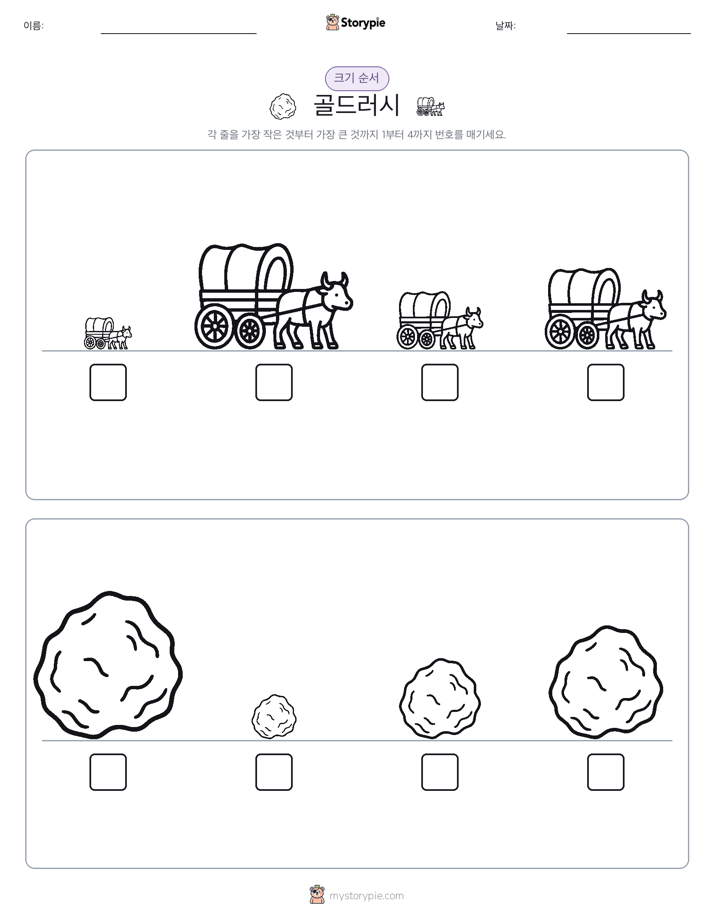 크기 순서