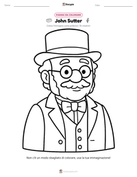 Pagina da colorare di John Sutter per bambini