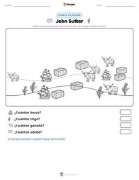 Vista previa de la hoja de trabajo imprimible de John Sutter