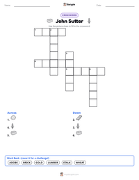 John Sutter printable worksheet preview