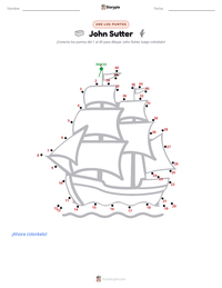 Vista previa de la hoja de trabajo imprimible de John Sutter