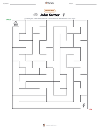 Vista previa de la hoja de trabajo imprimible de John Sutter