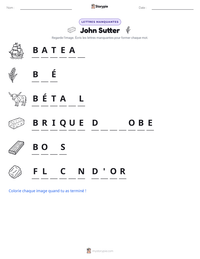 Aperçu de la feuille de travail imprimable John Sutter