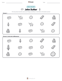 John Sutter printable worksheet preview