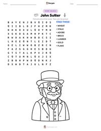 John Sutter printable worksheet preview