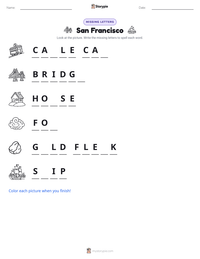 San Francisco printable worksheet preview