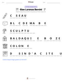 Aperçu de la feuille de travail imprimable Gian Lorenzo Bernini