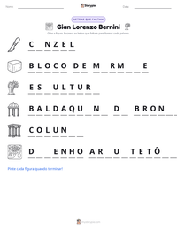 Prévia da folha de atividades imprimível Gian Lorenzo Bernini