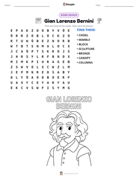 Gian Lorenzo Bernini printable worksheet preview