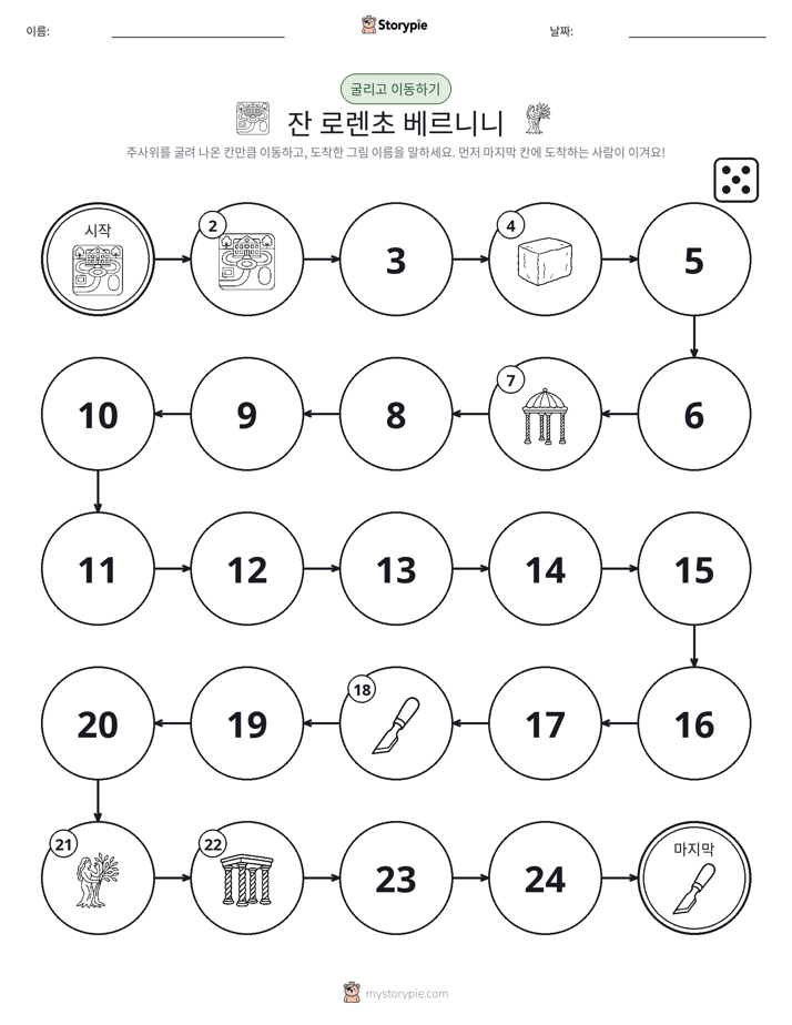 주사위 굴리고 이동하기 게임