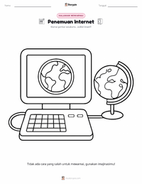 Halaman mewarnai Penemuan Internet untuk anak-anak
