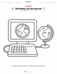 Uitvinding van het internet kleurplaat voor kinderen