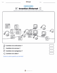 Aperçu de la feuille de travail imprimable Invention de l'Internet