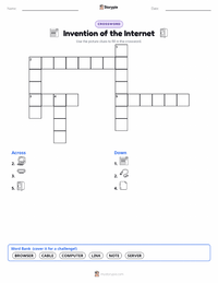 Invention of the Internet printable worksheet preview