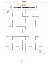 Uitvinding van het internet afdrukbare werkblad voorbeeld
